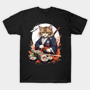 Cool Cat Sushi Art T-Shirt